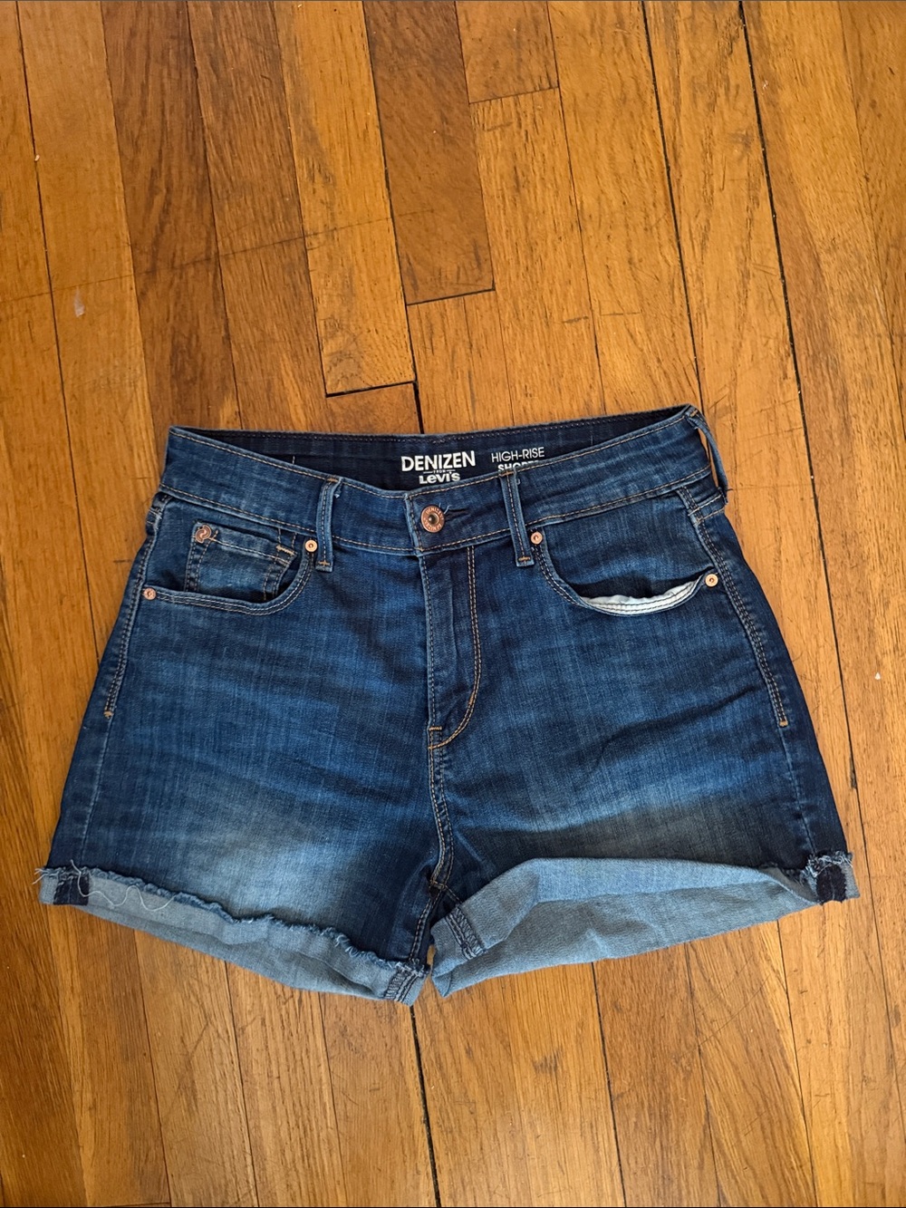 Levi's Dark Blue High-Rise Jean Shorts